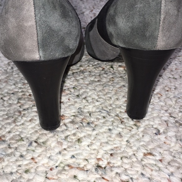 Black grey colorblock leather heels - Picture 4 of 6